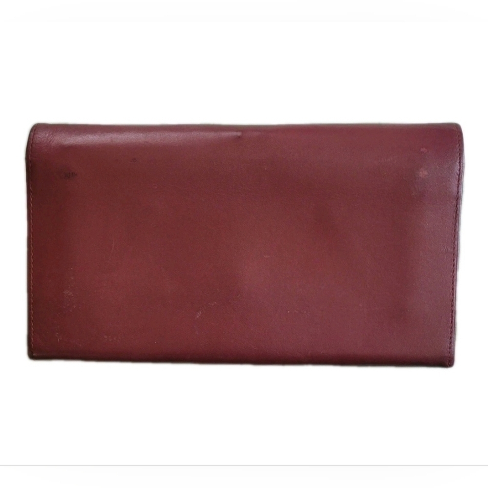 RARE Cartier Vintage Bordeaux Burgundy Leather Designer Kisslock Wallet (EUC) - Picture 2 of 7